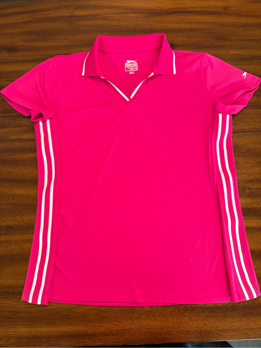 SlazengerAthletic Vivid Pink Polo Top with Contrast Trim